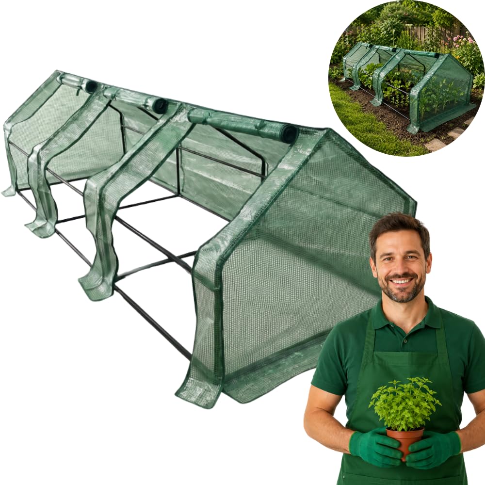 Wolnostojąca mini szklarnia ogrodowa PE 140 g, M2, 270 x 95 x 95 cm, do warzyw i ziół