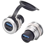 PENGLIN 2PCS Dual USB Panel Mount Adapter, USB-C 3.1 & USB 3.0 Female to Female Bulkhead Socket - 10Gbps Data, Fast Charging for Car, Home, Industrial Use