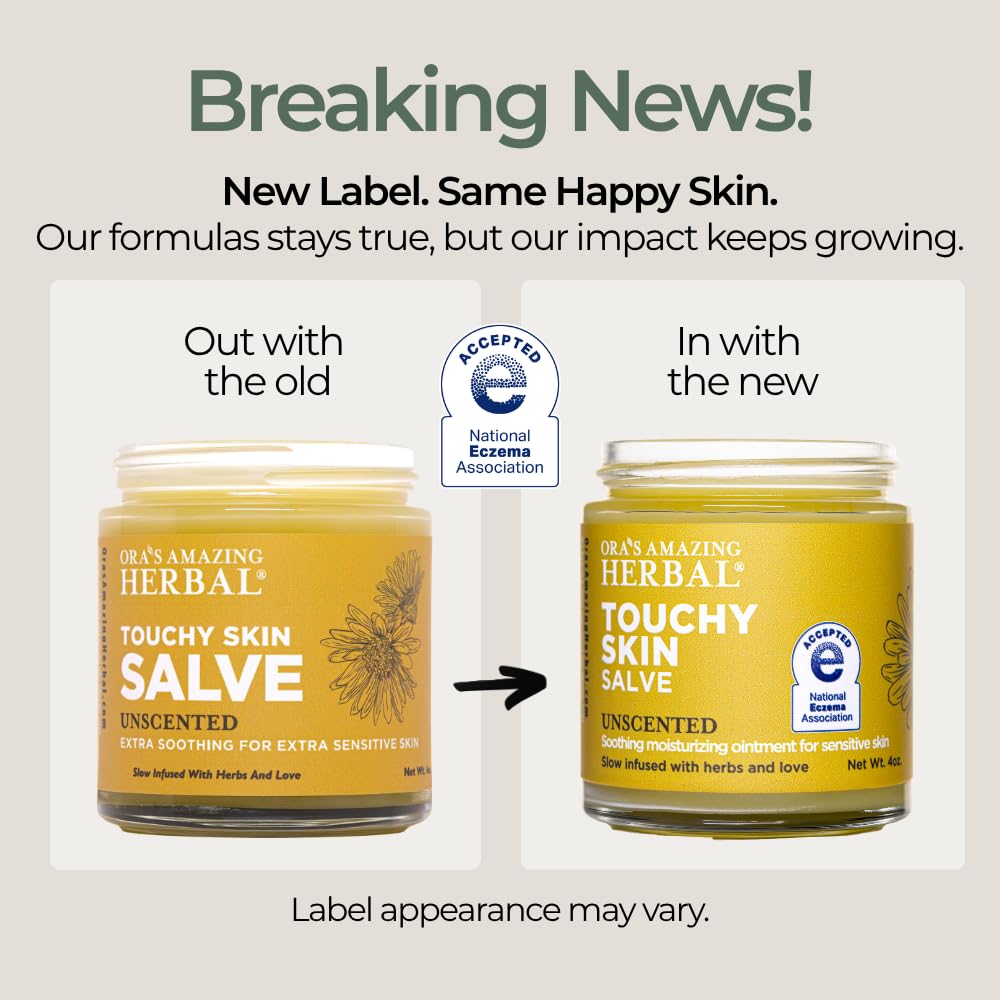 Ora's Amazing Herbal Touchy Skin Salve, Eczema Cream for Kids and Adults, Natural Sensitive Skin Treatment, Itch Cream, Calendula Ointment, Dry Skin Balm, Fragrance Free, 4 oz — Amazon image 5