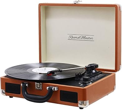 Record Master T310ch Turntable with Charging and Bluetooth Feature - 33, 45, 78 (T310CH Brown)