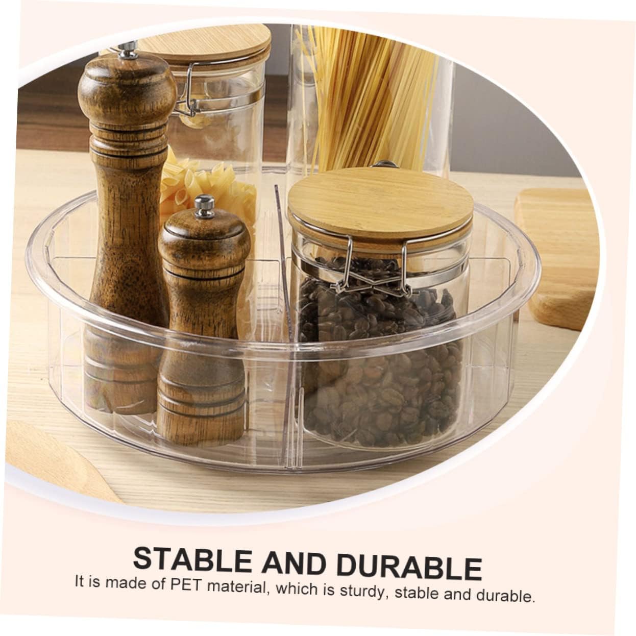 Large Rotatable Kitchen Spice Rack and Bathroom Organizer Storage Box Multi-Functional Household Items Holder for Cosmetics and Condiments