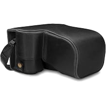 MegaGear MG1660 Ever Ready Leather Camera Case compatible with Sony Alpha A6400 18-135mm - Black