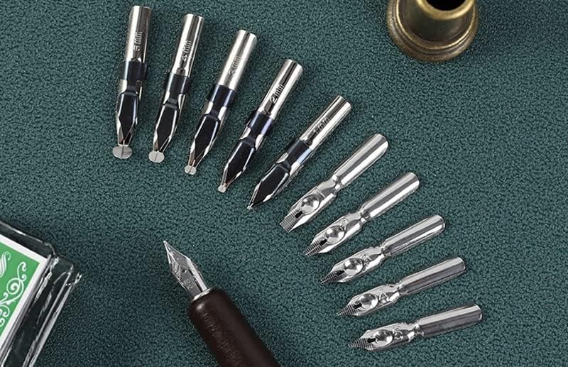 Miniatura 5 de CFSNCM - Pluma de madera para caligrafía con gancho de línea de pluma estilográfica con puntas de tinta juego de oficina escuela papelería regalo