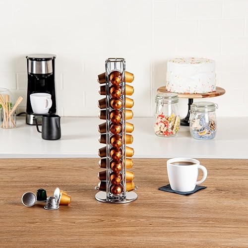 Miniatura 4 de Restpresso - Soporte para cápsulas de café de 4.5 x 14.6 pulgadas, 1 carrusel de cápsulas duradero, capacidad para 40 cápsulas Nespresso, rotación