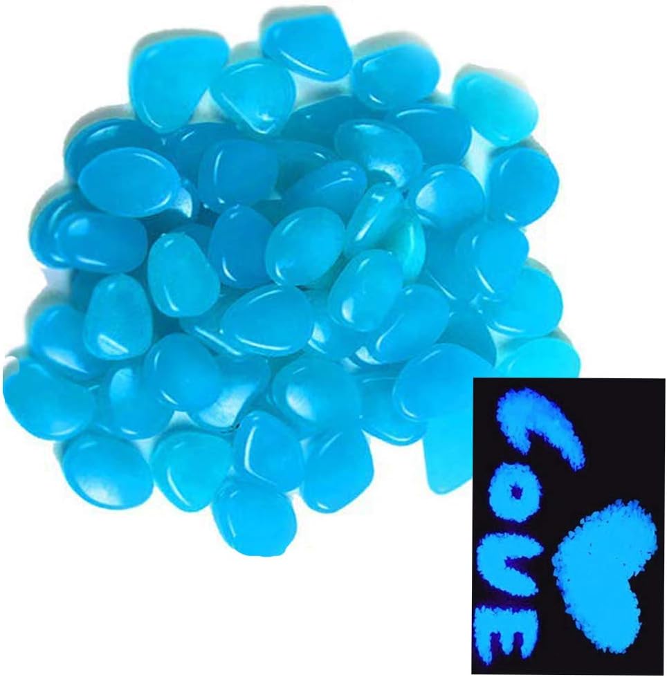 OVIAZA Glow in The Dark Pebbles,Fairyย Gardenย Accessories Landscape Rocks,Stepping Stones Outdoor Decorations for Garden,Walkways,Driveway,Path,Fish Tank Aquarium DIY Decorations Gravel