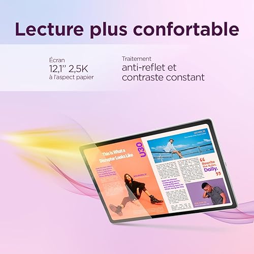 Lenovo Idea Tab Plus – 12.1 Inch Touchscreen Tablet 2.5K, 90Hz (MediaTek Dimensity 6400, 8 Cores, 8 GB RAM, UFS 2.2 256GB, Android 15, WiFi 5 + Bluetooth) Lenovo Tab Pen – Grey - 3
