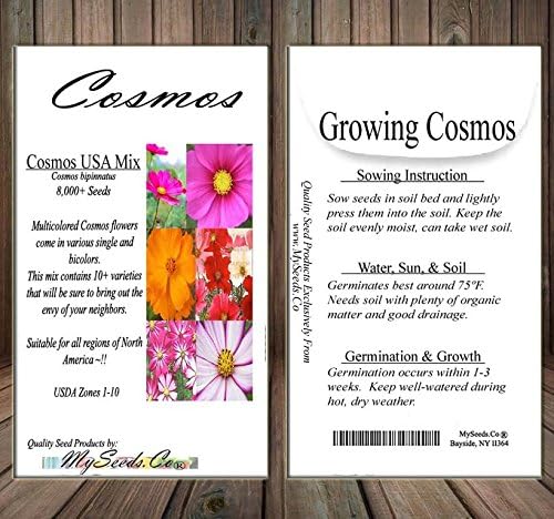 Miniatura 6 de Big Pack - Cosmos USA Mix (8,000+) Semillas de flores por MySeeds.Co (paquete grande - Cosmos Mix)