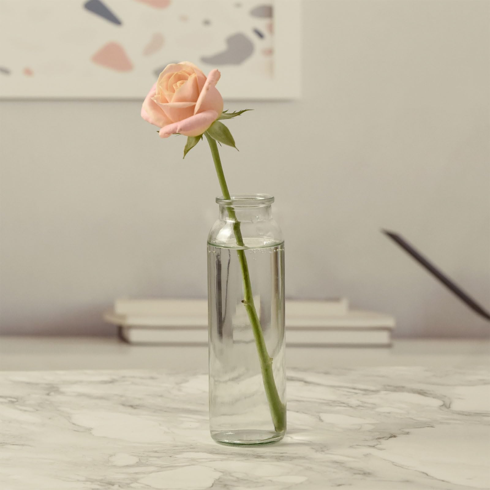 Paisener Bud Vases Set of 16,Small Glass Vase for Flowers,Bud Vases in Bulk,Clear Glass Vases for Centerpieces,Mini Vase Set for Flowers Wedding Decorations (Clear 16)