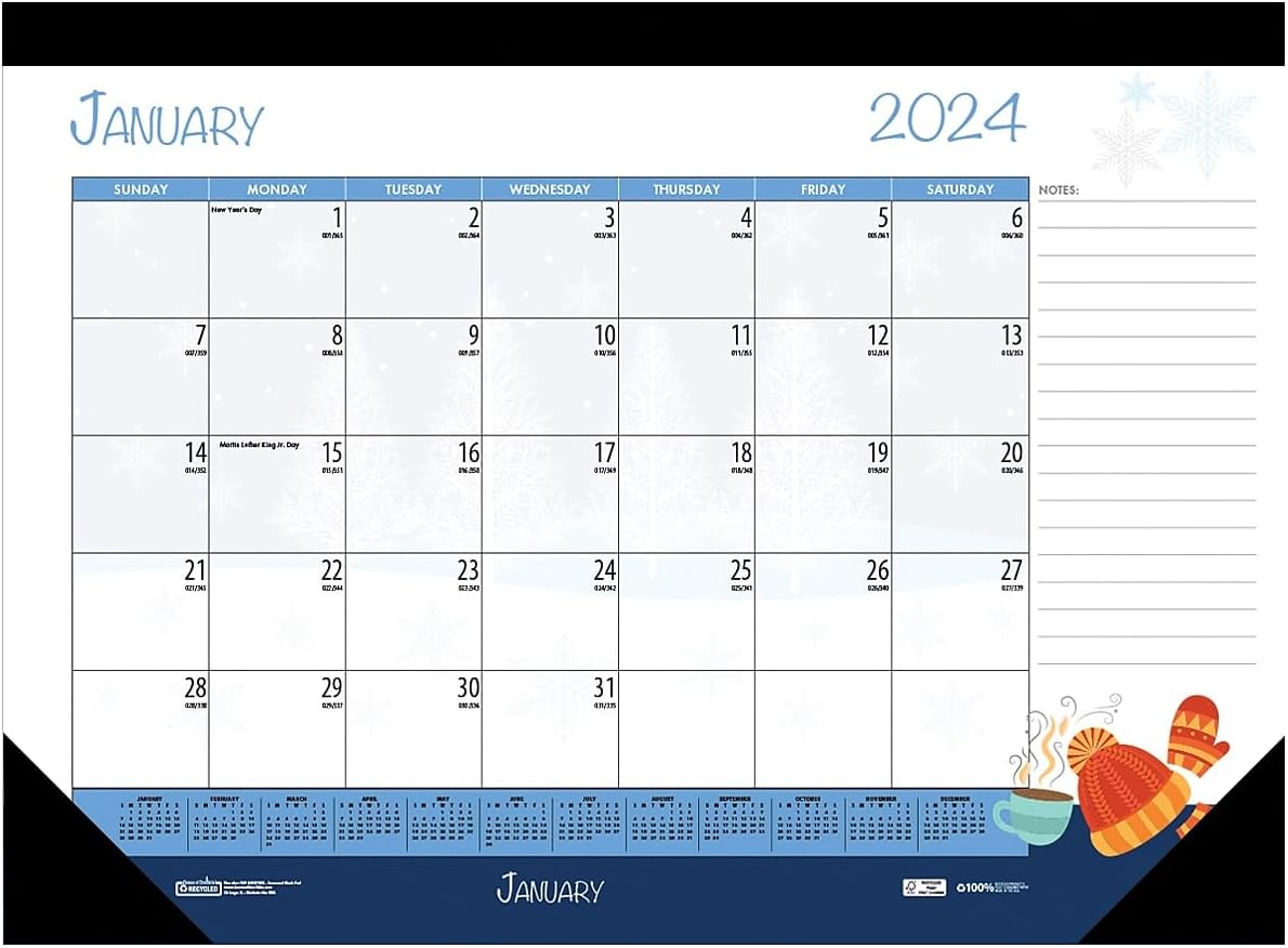 House of Doolittle 2023 Monthly Desk Pad Calendar, Seasonal, 22 x 17 inches, January - December (HOD139-23)