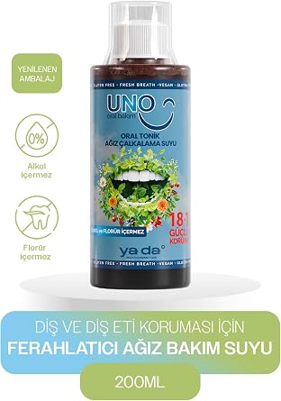 Uno Oral Tonik Ferahlatıcı Ağız Bakım Suyu, Sağlıklı Diş ve Diş Etleri İçin, 200ML