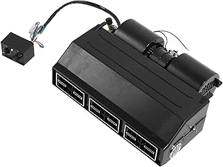 Luqeeg Universal Under Dash AC Evaporator Cooler & Heater Kit, High Performance 3 Speed, Durability, Air Conditioning and Heating Kit with Electronic Thermostat, for Car Truck