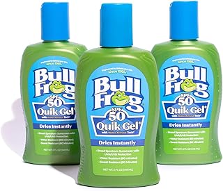 Bullfrog Quik Gel Sunscreen SPF 50 | Oxybenzone & Octinoxate Free | Broad Spectrum Moisturizing UVA/UVB, 5oz, 3 pack…
