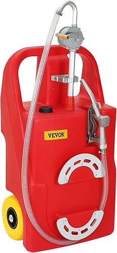VEVOR Organizador de combustible, 32 galones, tanque de almacenamiento portátil de combustible sobre ruedas, con bomba de transferencia manual,