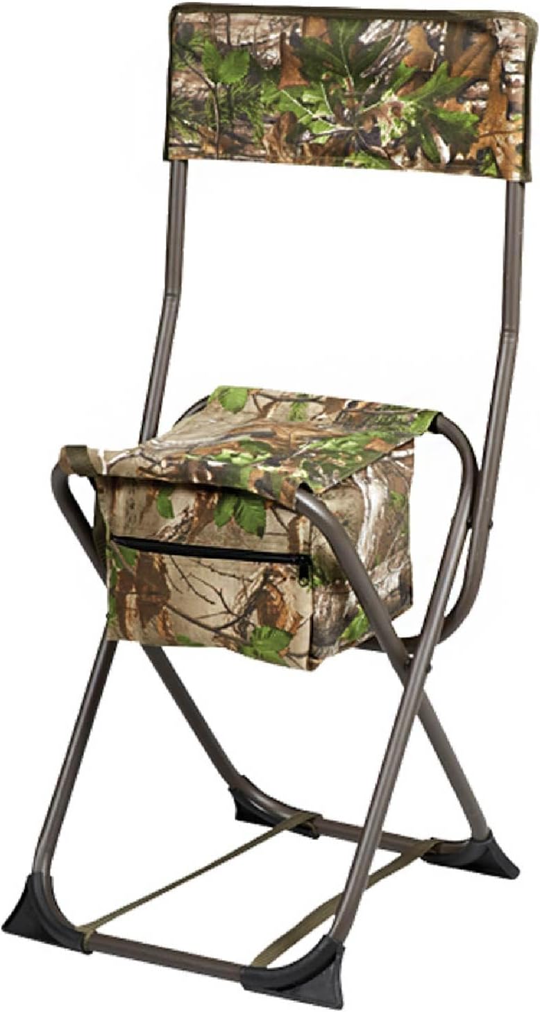 Hunters Specialties Dove Seating Stool Without Backrest - Steel Frame Foldable Design Portable Lightweight Hunting Camping Blind Chair - Realtree Edge