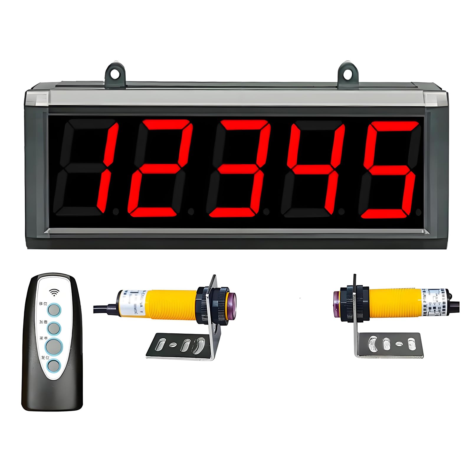 Compteur numérique LED avec télécommande, compteur automatique à 5 chiffres 1-99999, mémoire et capteur 5 m pour usine