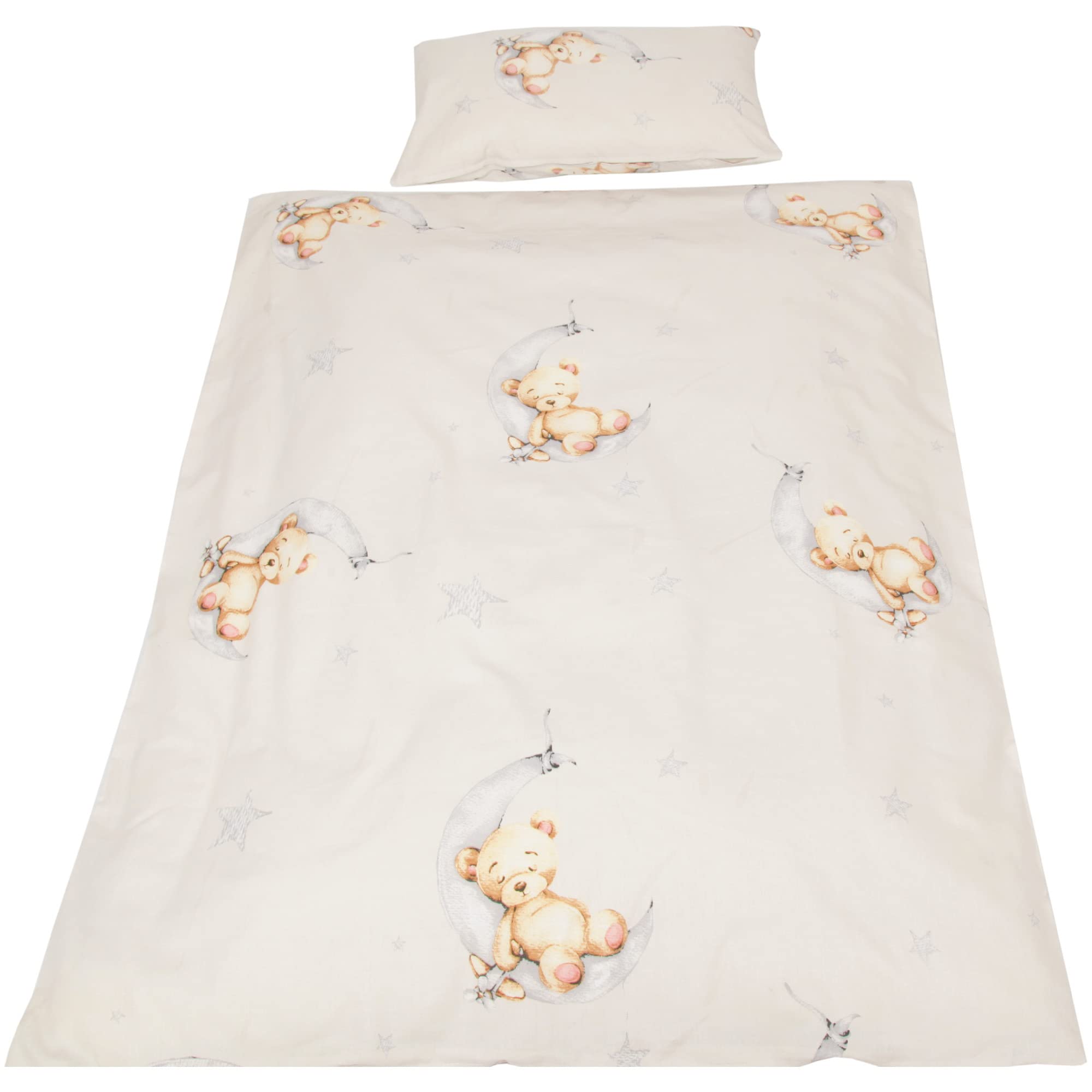 Kinder Betten-Set inkl. Bettwäsche 2-tlg (100x135cm / 40x60cm) Bettdecken Set, Bettbezug aus 100% Baumwolle - Steppbett waschbar bei 95°C