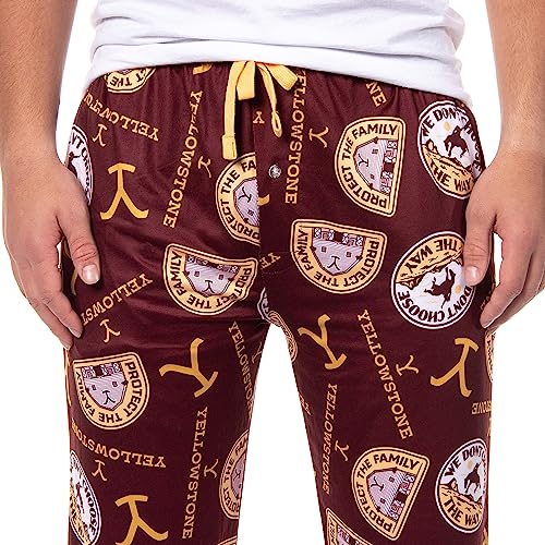 Yellowstone Men's TV Show Protect The Family Pattern Lounge Pajama Pants3