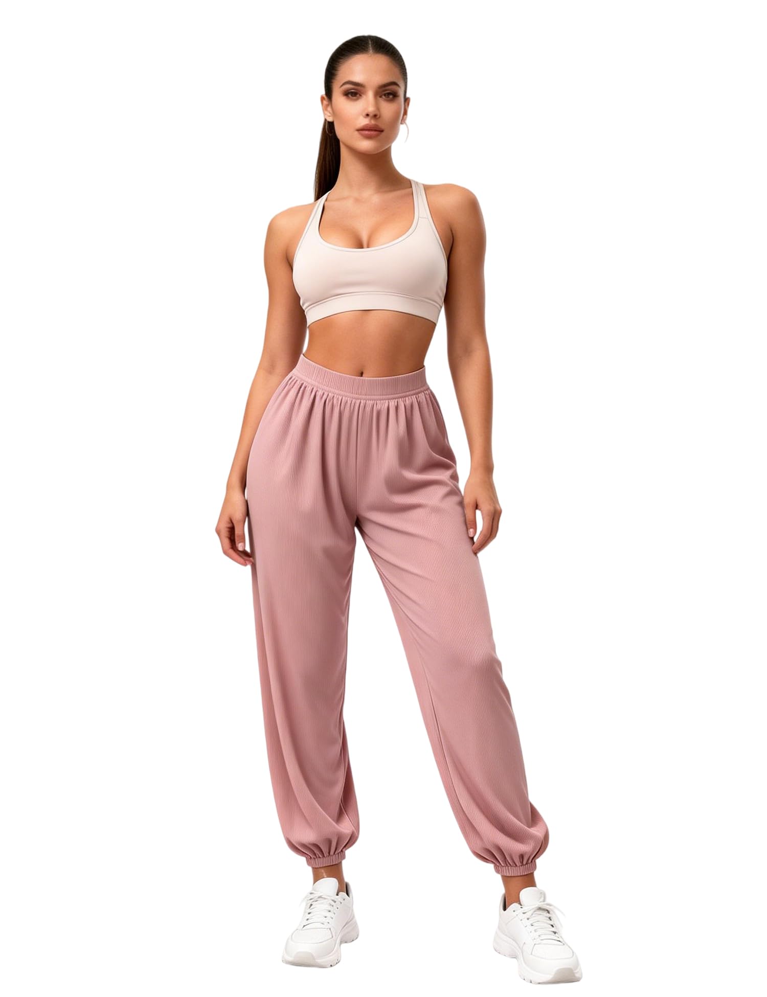 venzina Women‘s Cooling Ankle Pants - 5°C Ice Silk Tapered Joggers with Elastic Waistband, Breathable Slimming Summer Pants for Casual, Lounge, Travel-picture-16