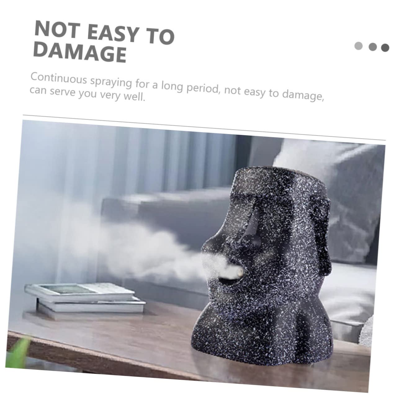 BESTYASH 2 Set Umidificatore e Diffusore Decorativo Moai e Ufficio Design Chic e Capacità Pietra