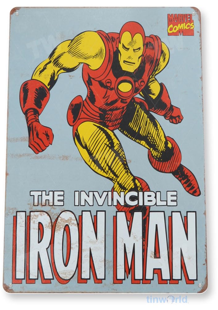 アメコミリーフ Invincible Iron Man 11 9.8 サイン入り Amazon.com: Tinworld Tin Sign: “Iron Man” Comic Book Metal Decor