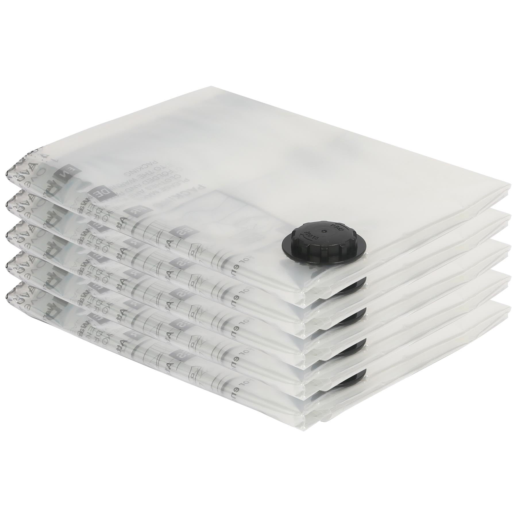 Harbour Housewares Vacuum Storage Bags - Extra-Large (90 x 120cm) - 5x Heavy Duty Reusable Plastic Clothes Duvet Bedding Travel Moving Packing Suction Space Saver Organiser Zip Lock Luggage Bag