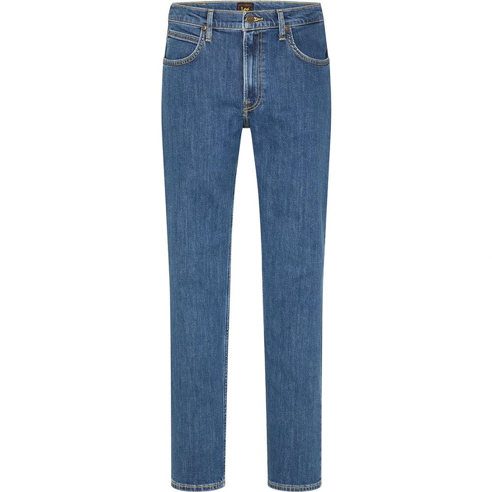 Lee Men's BROOKLYN STRAIGHT Jeans, MID STONEWASH, 42W / 34L