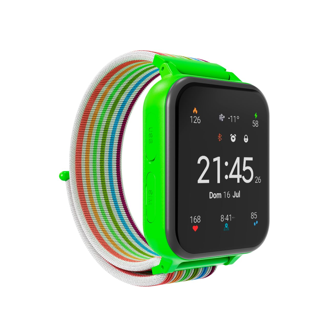CANYON Alfie KW-37 Montre Intelligente pour Enfant avec écran IPS de 4,29 cm, Lecteur MP3, 16 Jeux, Appel SOS, Appareil Photo, SMS, Nano SIM, 512 Mo de mémoire, Vert