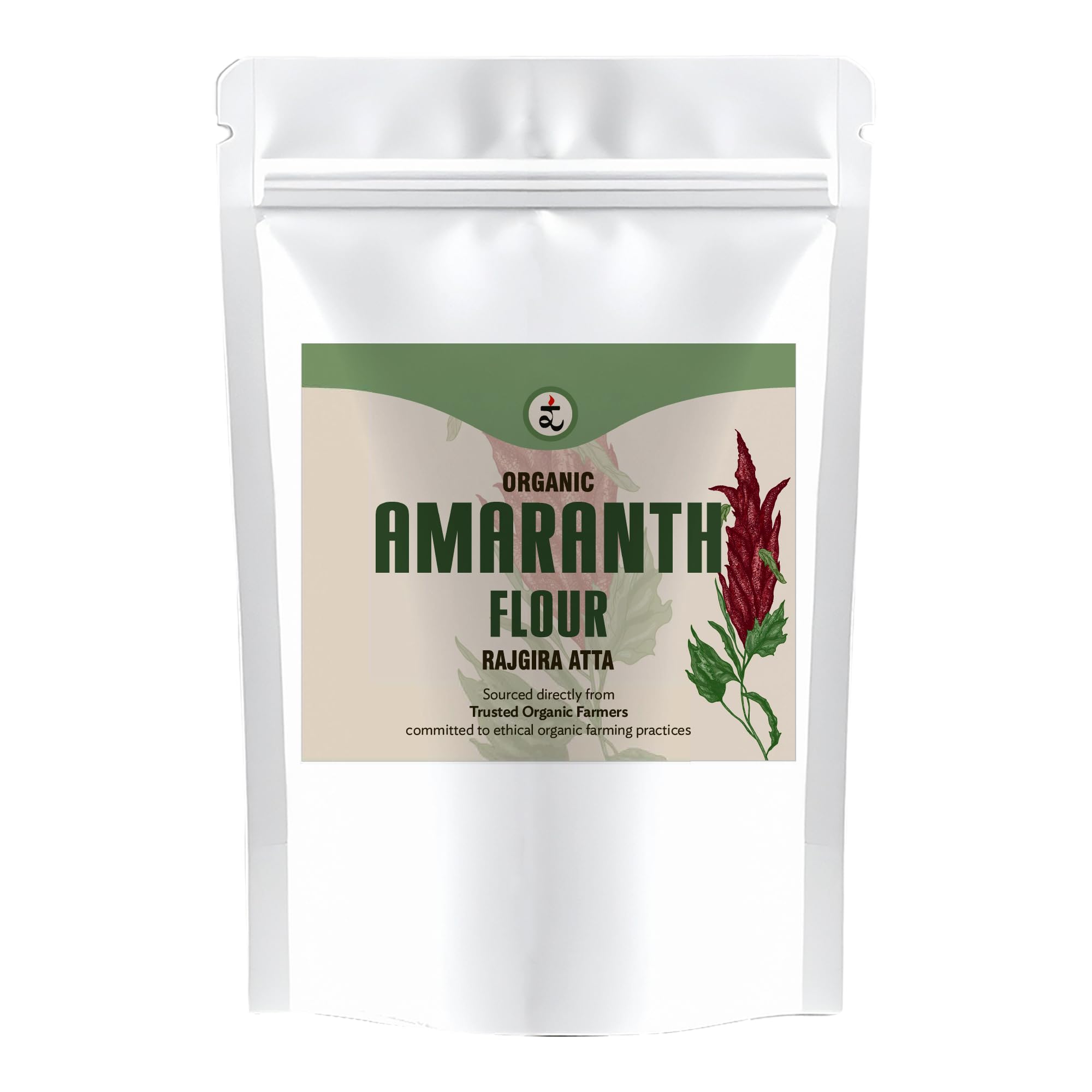 Rootz Organic Amaranth Flour - Rajgira Flour Gluten Free Substitute for Rice Powder and Wheat Atta - Earthy, Nutty Flavor and Fine Texture - High Nutritional Benefits - 500 g