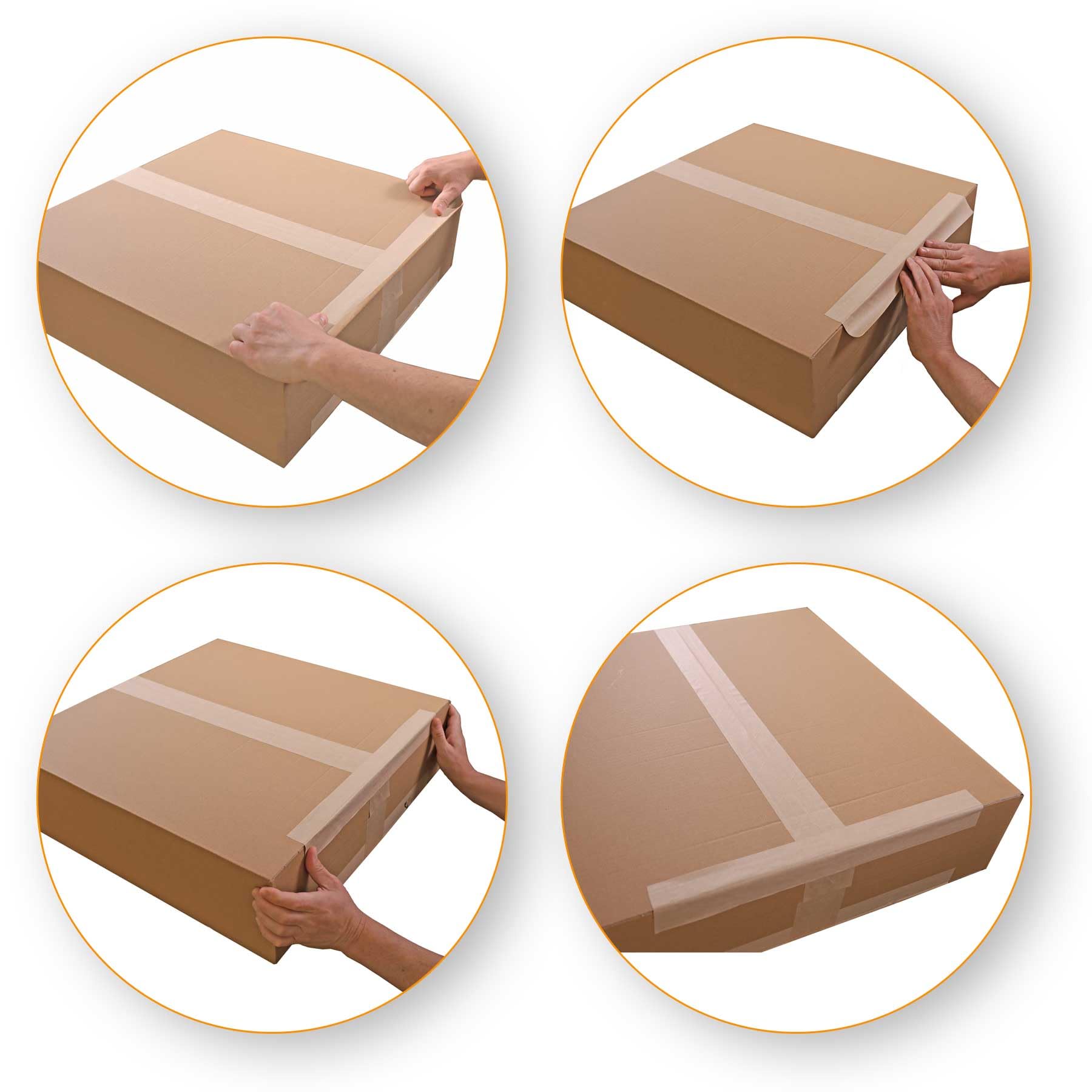 Europack24 6 Rollen Nassklebeband Kraftpapier 70mm x 150m gitterverstärkt | leise abrollend | Paketklebeband für nahezu alle Kartonagen | stark klebendes Packband/Paketband