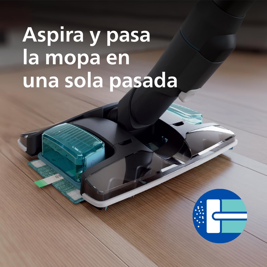 Philips Aspiradora Sin Cable Serie 8000 Pet, Aspiración Superior, 80 Min de Autonomía, Reconocimiento de Suelos, Smart Display, Cepillo Con Luz LED, Cepillo Pet & Aqua, Filtro Antialérgico (XC8055/01)