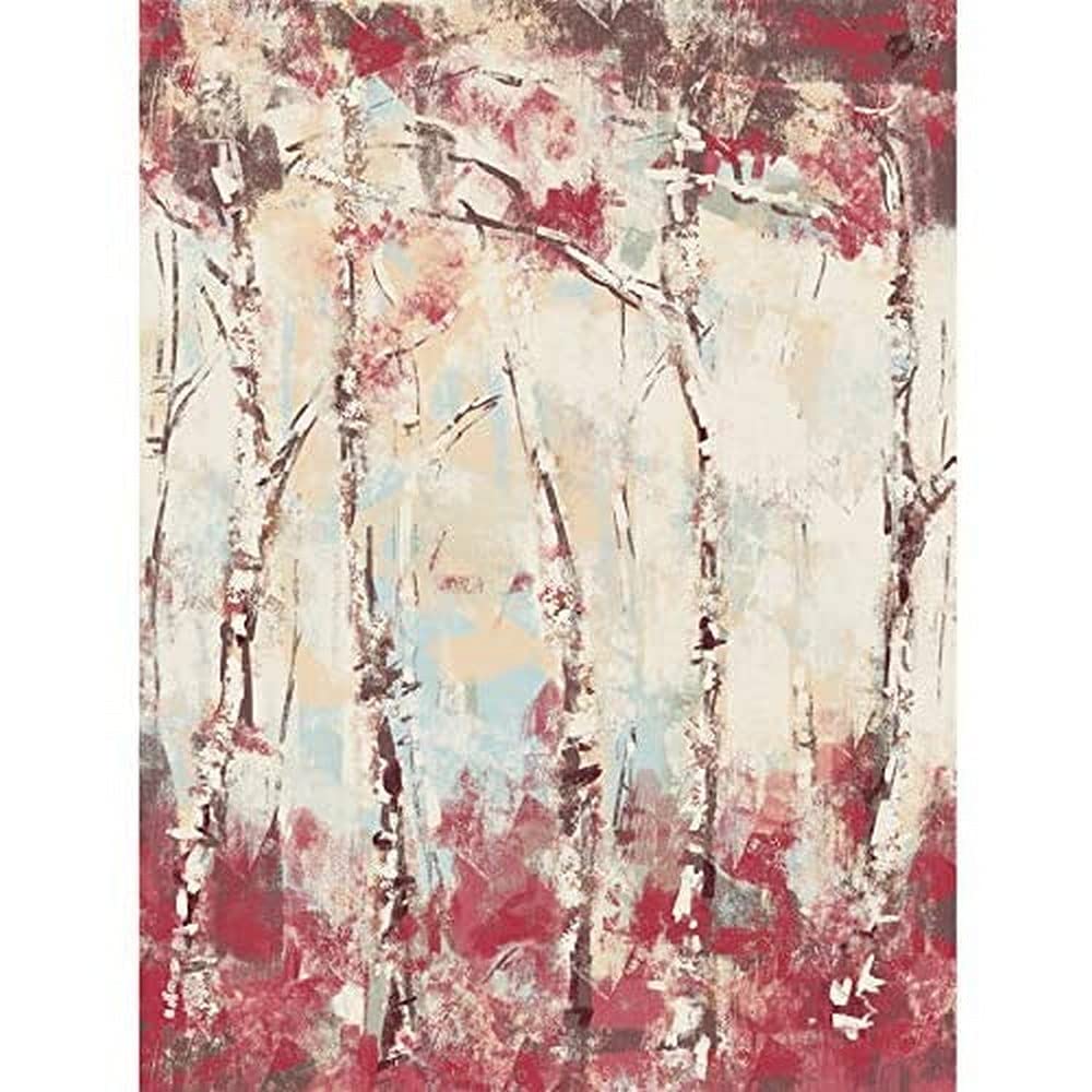 Wee Blue Coo Birch Trees Abstract Painting Art Print Canvas Premium Wall Decor Poster