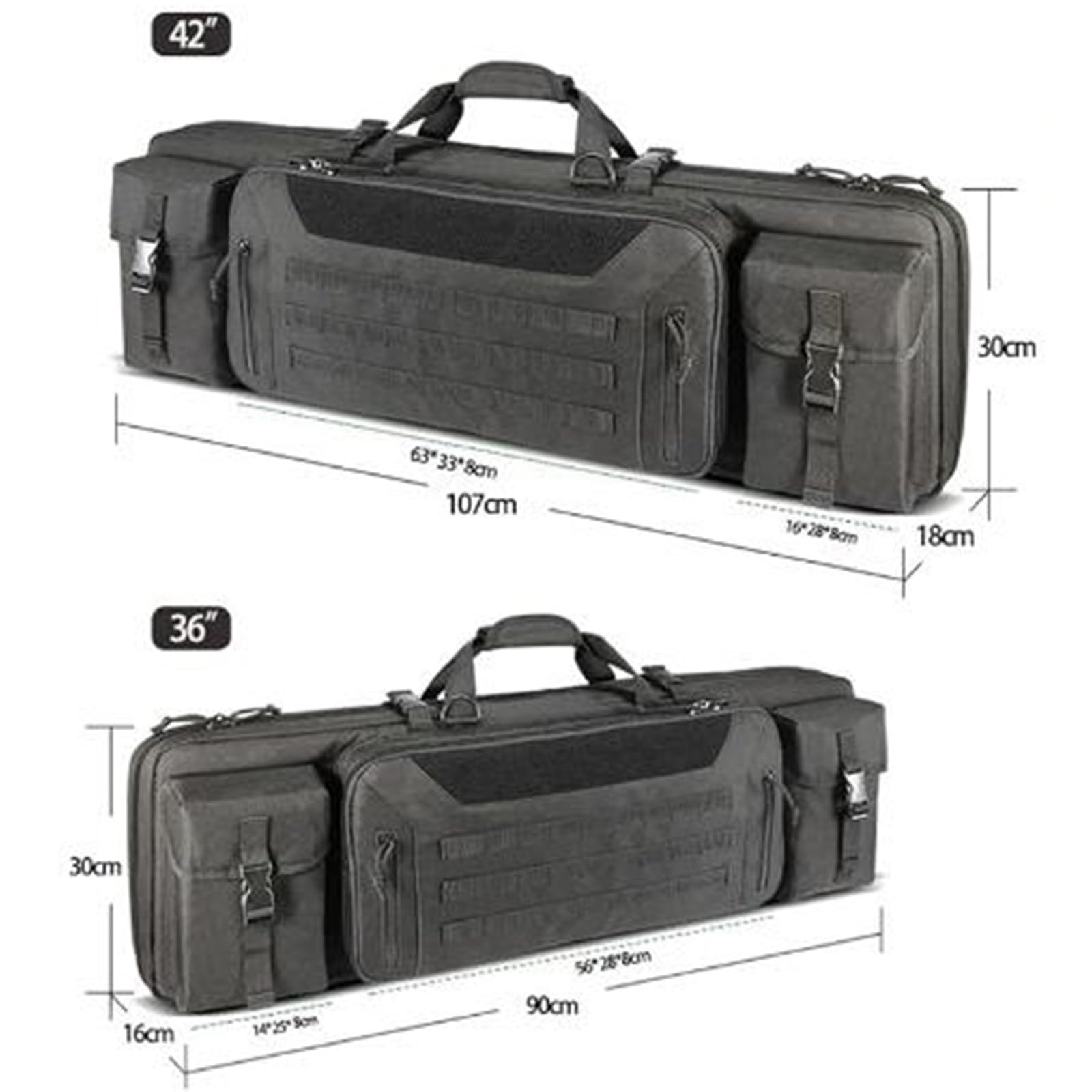 Estuche de Rifle Doble Largo, Mochila de Rifle Suave, Bolsa Táctica Funda para Arma con Correa de Hombro Bolsa de Transporte Vaina para Caza Disparando