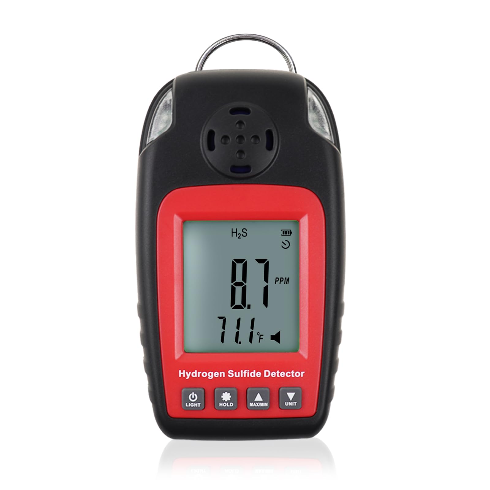 H2S Monitor H2S Gas Detector Portable Hydrogen Sulfide Detector Gas Leak Detectors & Alarms Electrochemical H2S TK338PLUS Meter Single Gas H₂S Sensor Poisoning Alarm with Clip and LCD Screen Backlight
