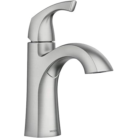 Moen Lindor Brushed Nickel Single Handle Lavatory Faucet 4 In Amazon Com