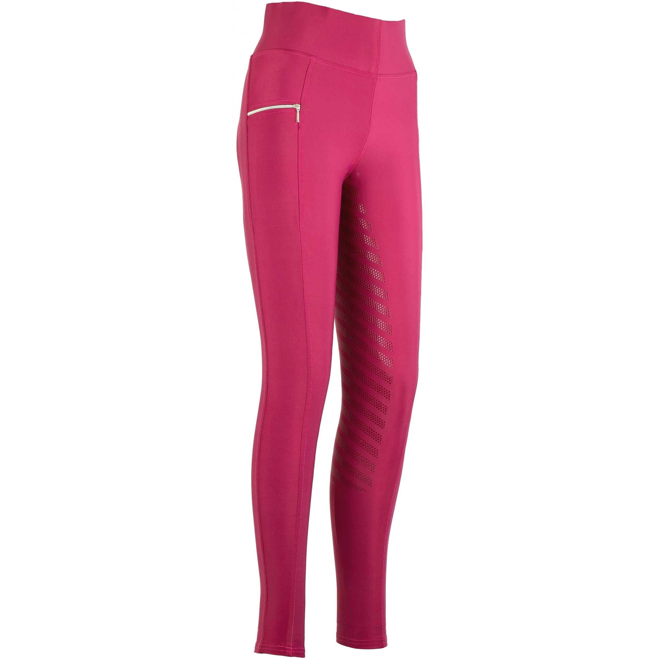 Lazura - Reitleggings für Damen Fenja | Vollbesatz aus Silikon | Reithose mit 2 seitlichen Handytaschen | Vollbesatzreithose in Burgundy | Reitbekleidung in Größe 36/38