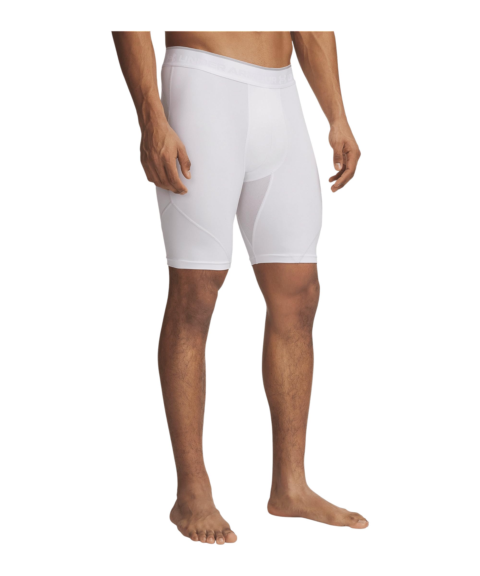 Under Armour HG Elite Long Short Bianco Uomo