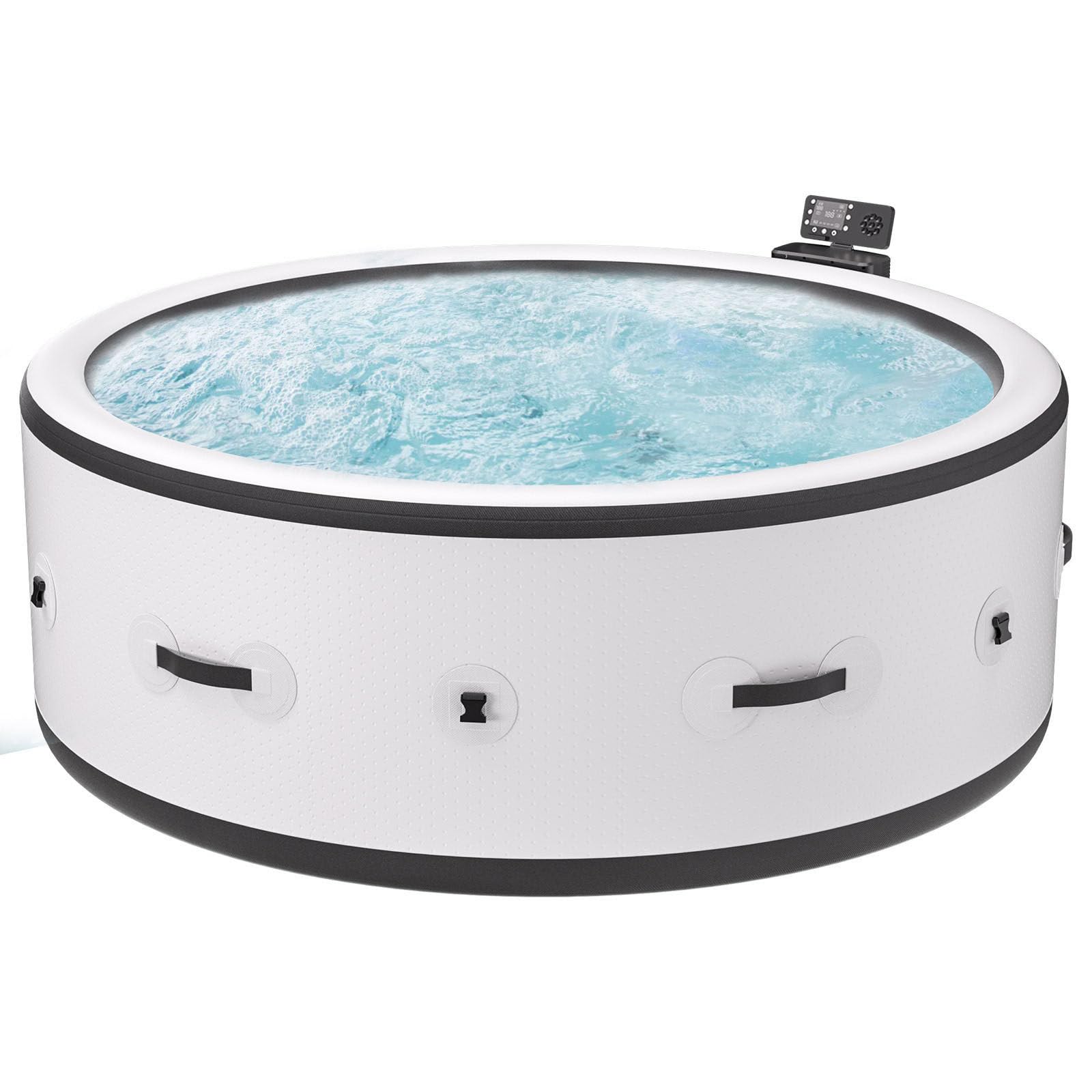 Spa Gonflable Portable D'extérieur, Grand Spa pour 4 à 6 Personnes avec 150 Jets d'air, Idéal pour Terrasse, Jardin Et Extérieur, 206 Cm X 71 Cm