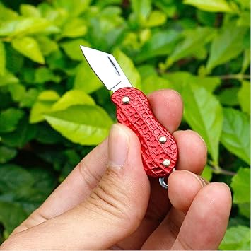 Amazon 多機能ミニナイフ ぶら下げナイフ キャンプ サバイバルツール メンズアクセサリー レディースアクセサリー アウトドア携帯ナイフ 自己防衛 コンパクトedc工具 ピーナッツレッド Cnhmk ナイフ マルチツール