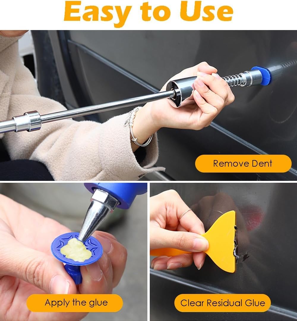 Tirabolli per Carrozzeria Kit Riparazione Ammaccature Kit Levabolle per Auto e Moto Tirabolle Carrozzeria Estrattore per Ammaccature Ventosa Carrozzeria per Rimozione Grandine