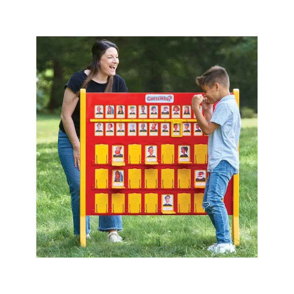 Giant Mystery Face Guessing Game – Indoor & Outdoor Family Board Game – Extra Large Mats & Cards for Kids and Adults – 2-4 Players