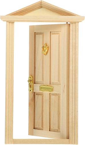Puerta de casa de muñecas, mini puerta a escala 112, se adapta a muebles de casa de muñecas de madera, puertas de madera sin pintar para bricolaje,