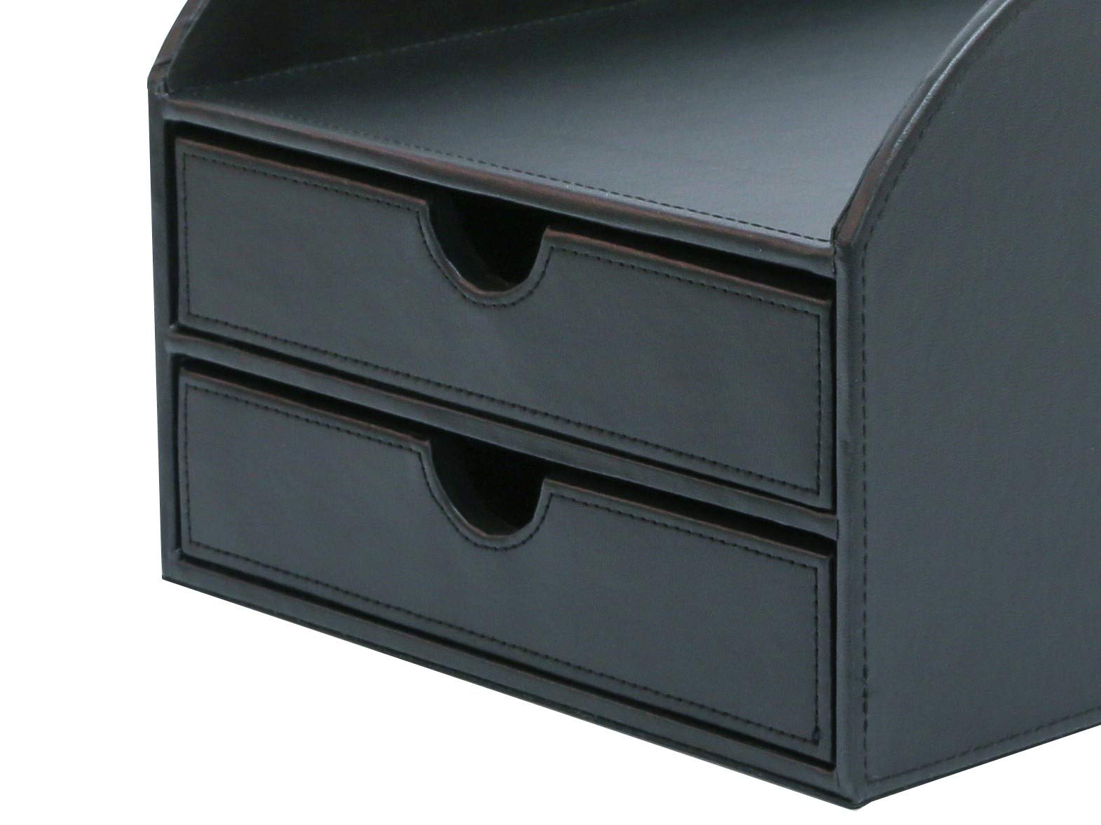 OSCO Faux Leather 2 Tier Sorter with Letter Tray