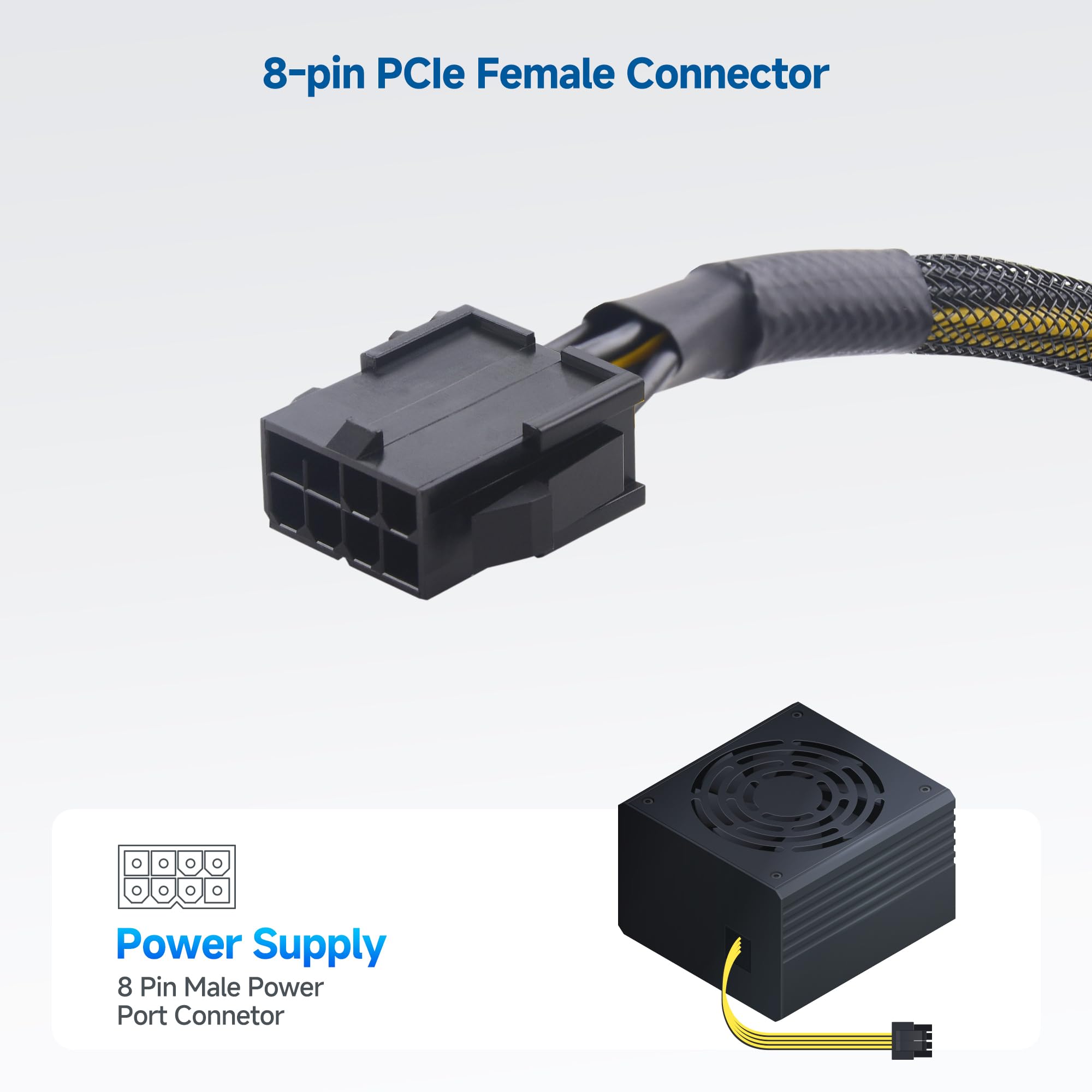 Cable Matters 2-Pack, Cavo di Estensione PCIe a 8 Pin, da Maschio a Femmina, 25 cm, per Alimentazione GPU