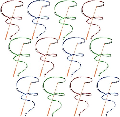 ArtCreativity Serpentinas de cinta de baile arcoíris para niños, juego de 12, cintas giratorias para bailar, banda de marcha, ejercicio, juego de