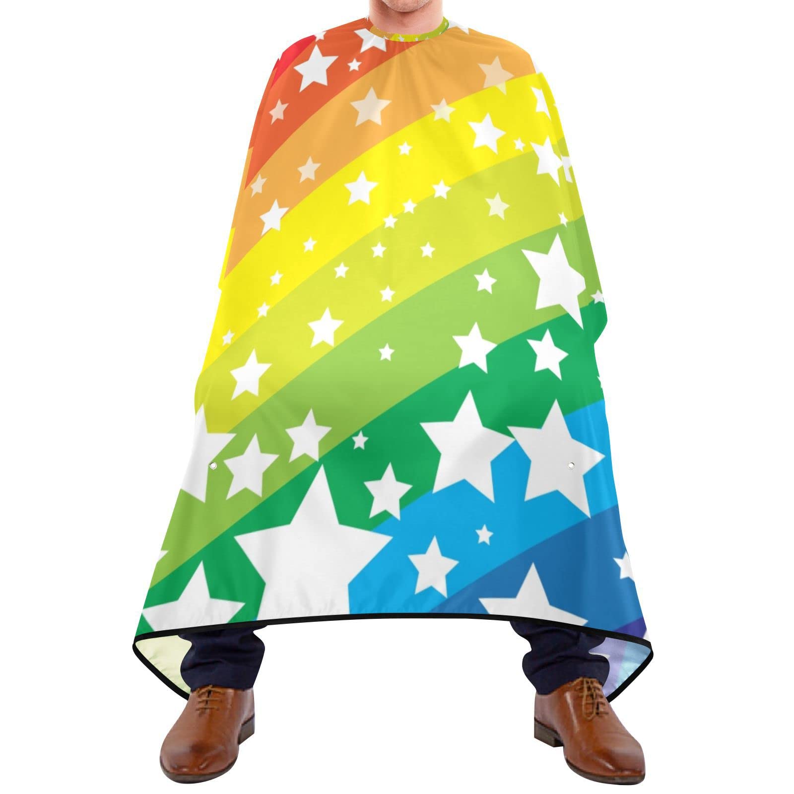 Capa De Peluquería 140x168cm, Rayas Arcoiris Capa De Barbero Profesional Personalizada Transpirable Capas Para Peluqueria, Para Barberías, El Cabello