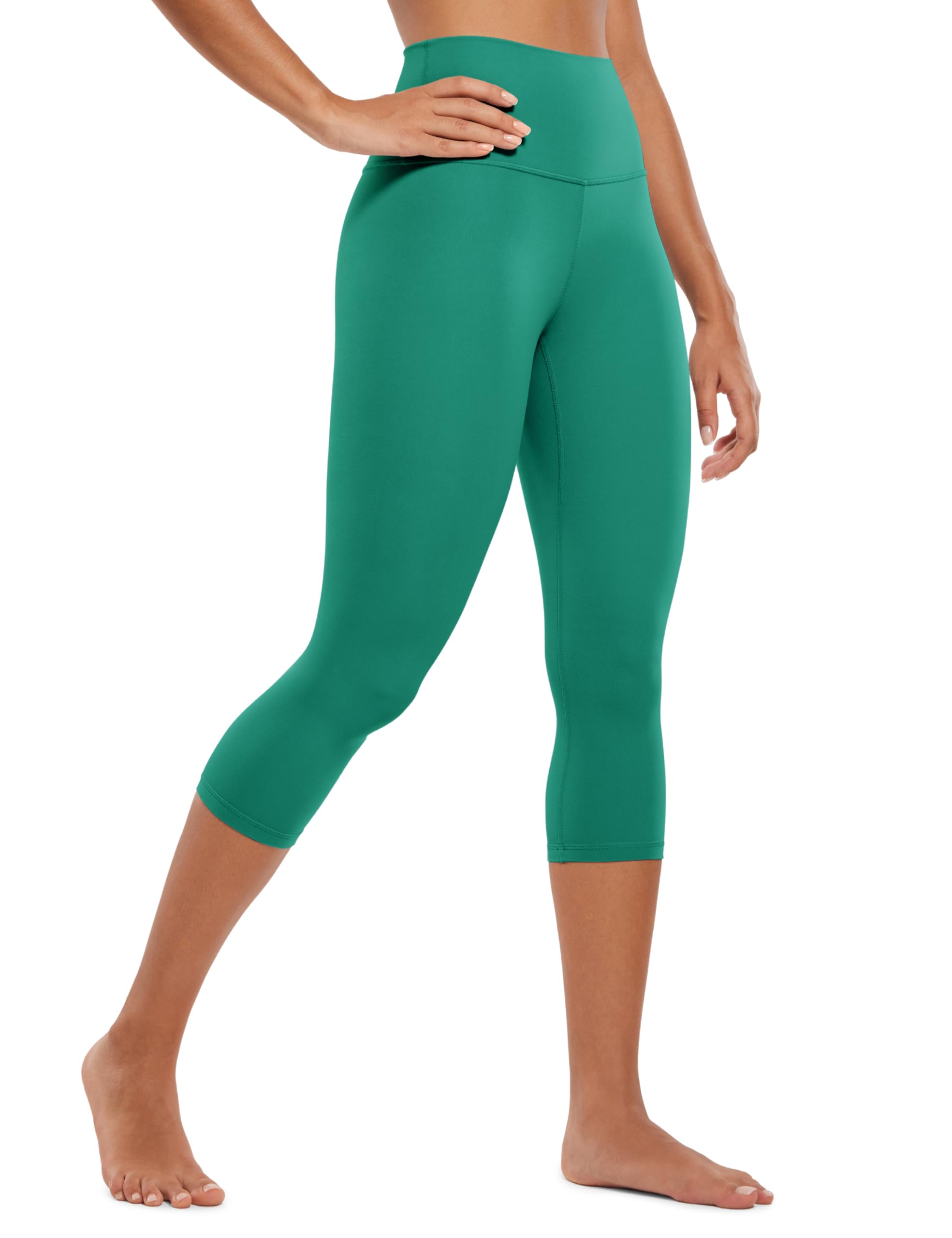 CRZ YOGA Butterluxe 19'' High Waisted Capri Workout Leggings for Women - Lounge Leggings Buttery Soft Yoga Pants Cascadia Green 14