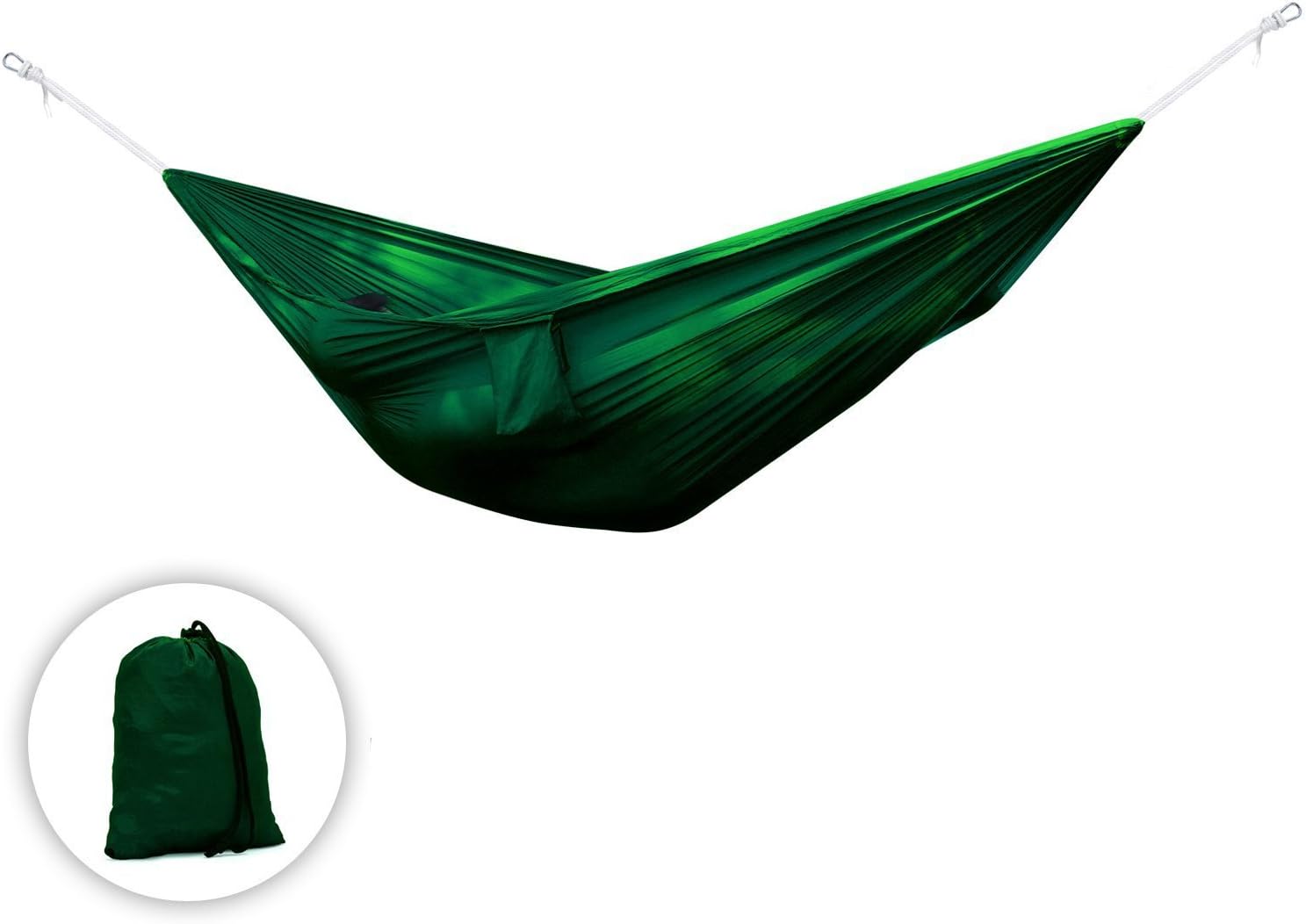 Dr Butler Portable Parachute Nylon Fabric Travel Camping Hammock (Dark Green)