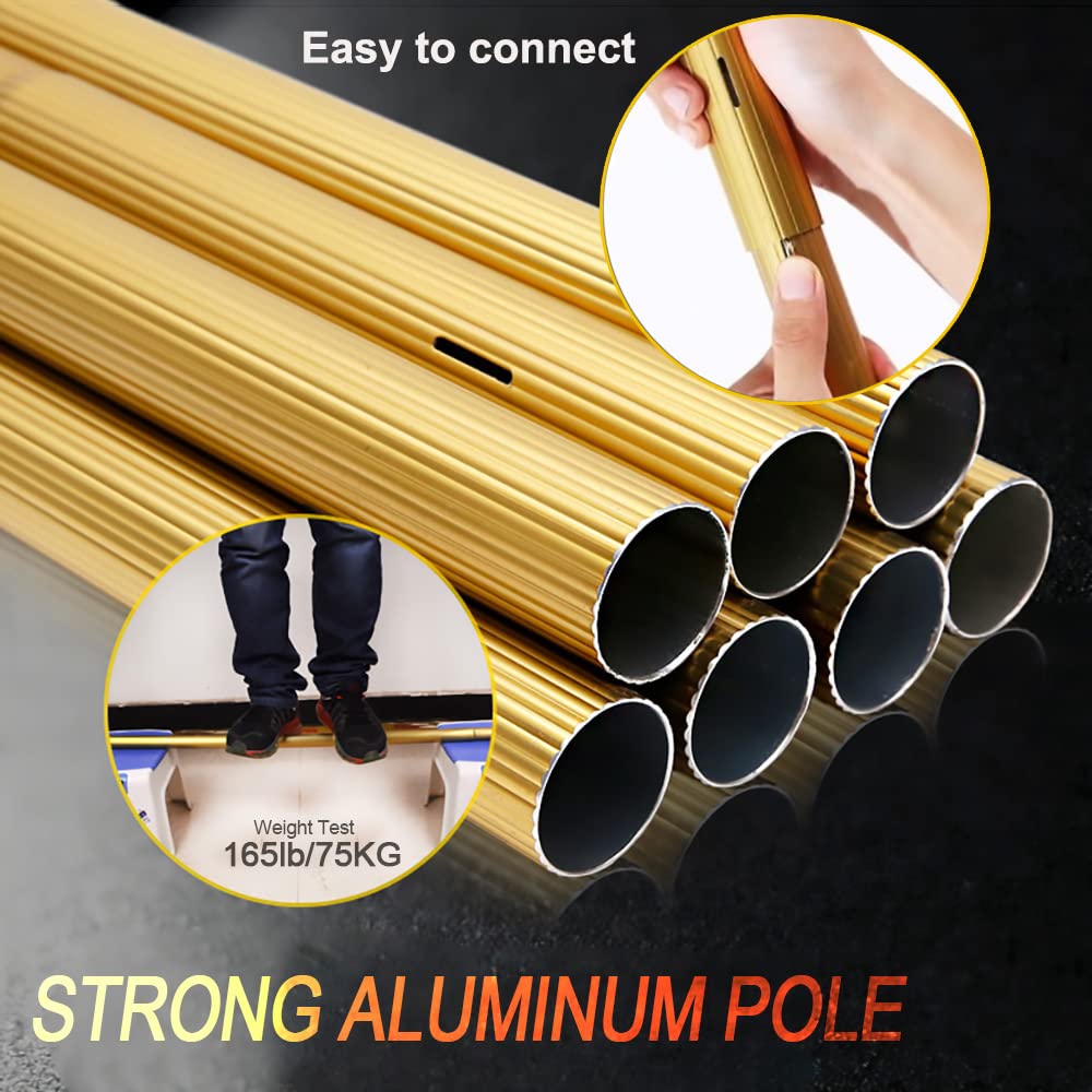 Kit de poste de limpieza de ventanas de 3,6 m y 9,1 m, cepillo extensible para limpiar ventanas eficiente, ideal para alto alcance y uso en exteriores