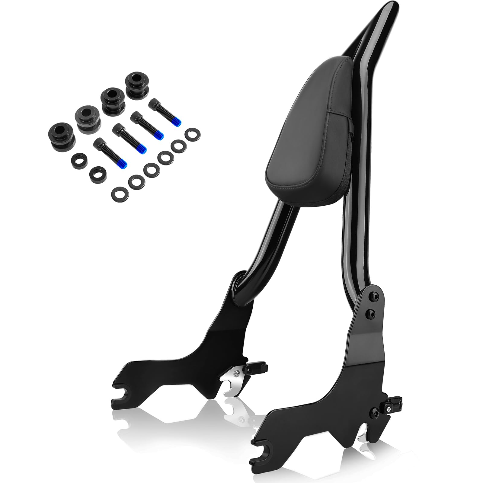 Softail Fat Bob Backrest Sissy Bar compatible with Harley Davidson FXFB FXFBS, 26" Tall Quick Release Detachable Passenger Backrest, 2018-2023, Glossy black (Not fit Fat Boy FLFB/S)