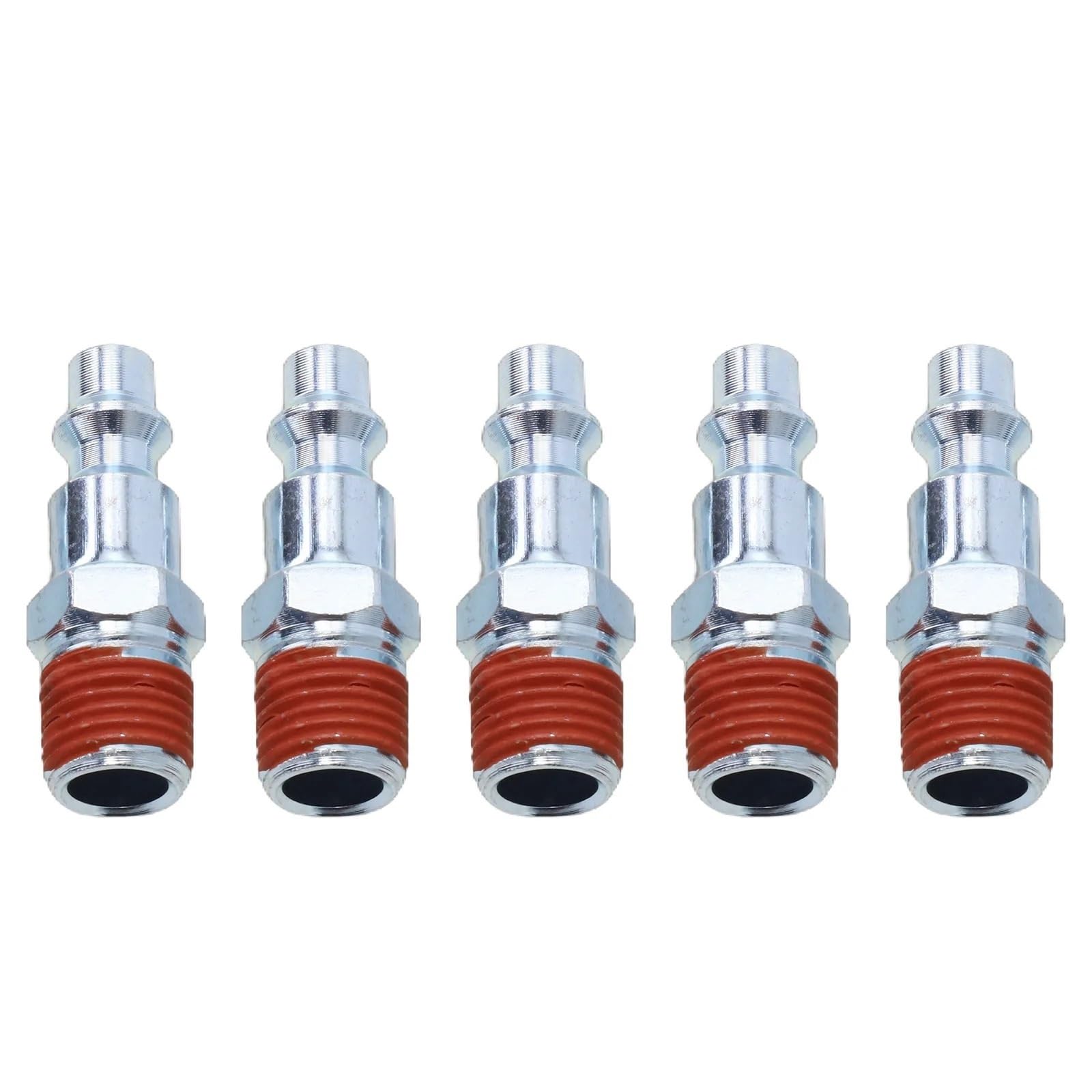 5 Pcs1/4 Inch NPT Male Air Line Fitting Hose Compressor Quick Release Connector External Thread Plug
